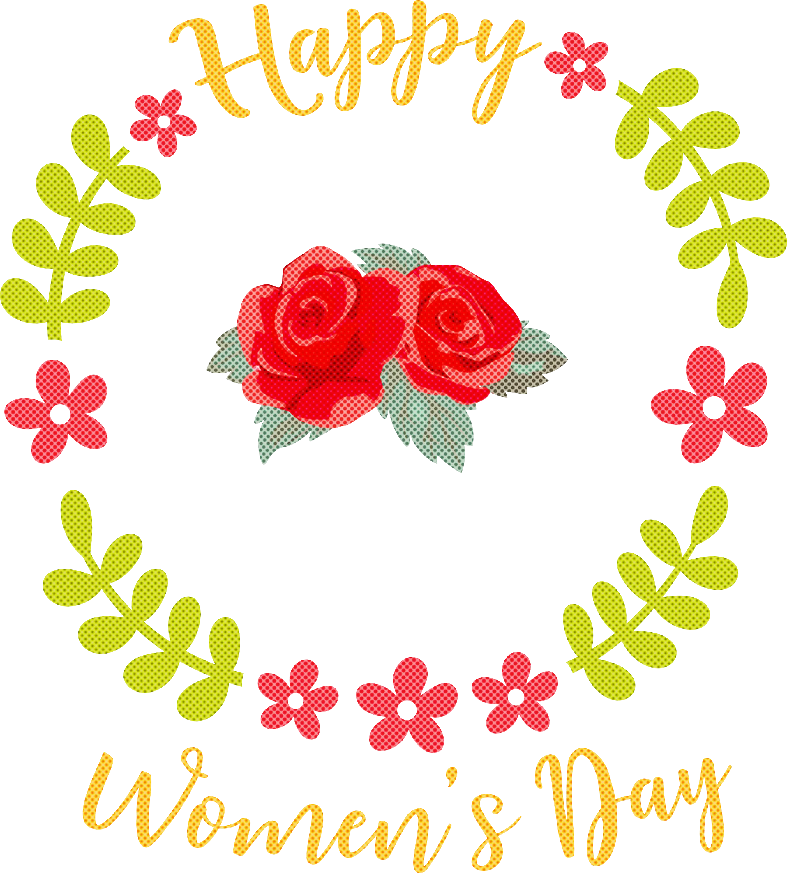 Floral Wreath with Roses for Women&#039;s Day