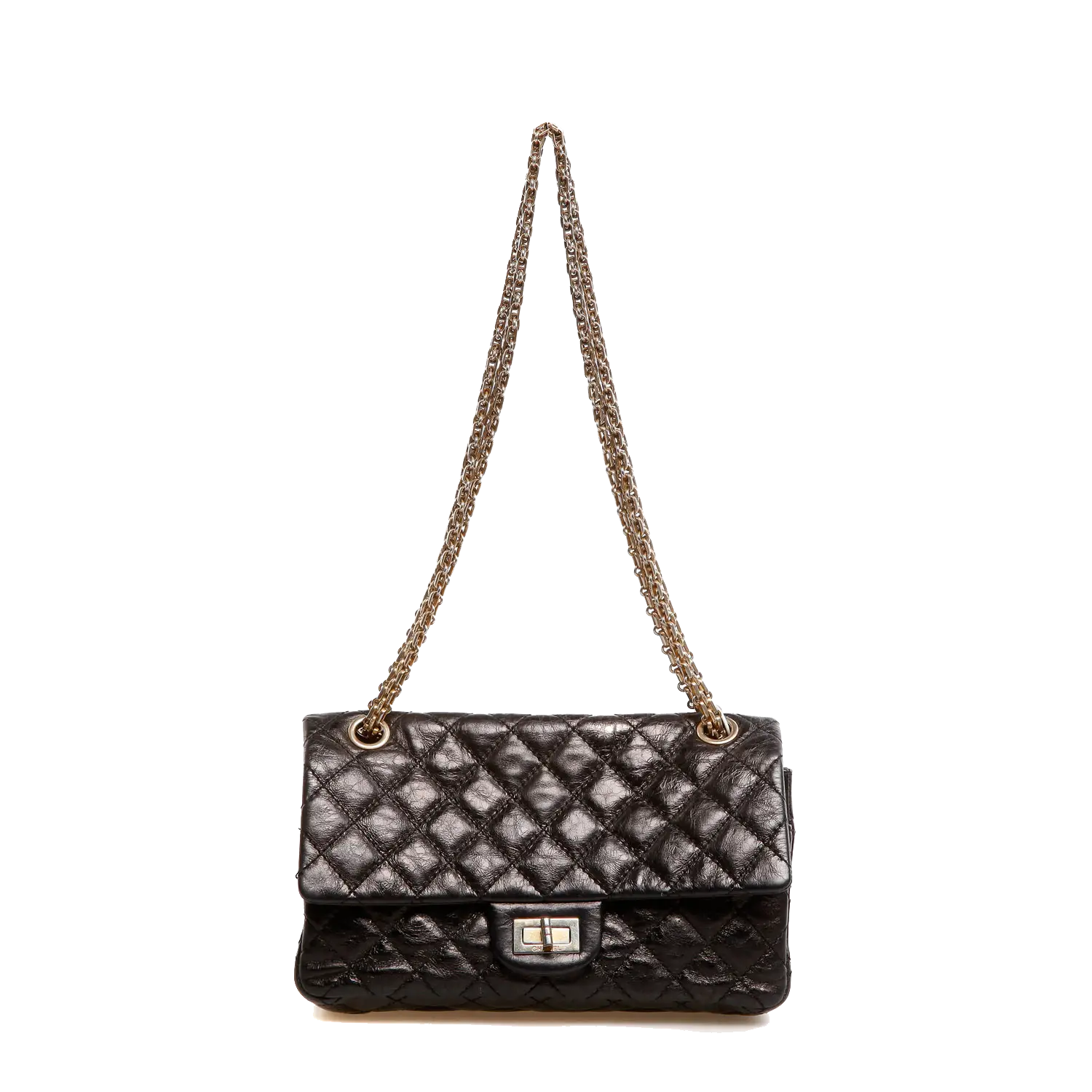 Black Quilted Handbag with Chain Strap