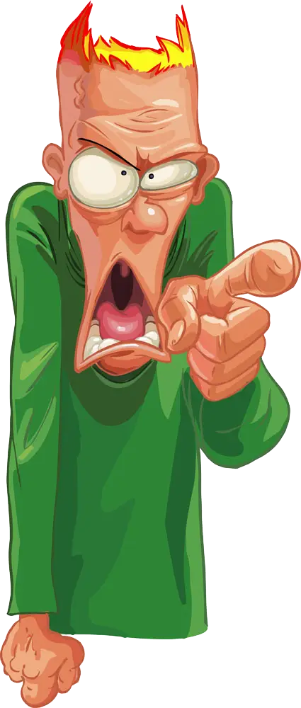 Angry Man Pointing and Yelling