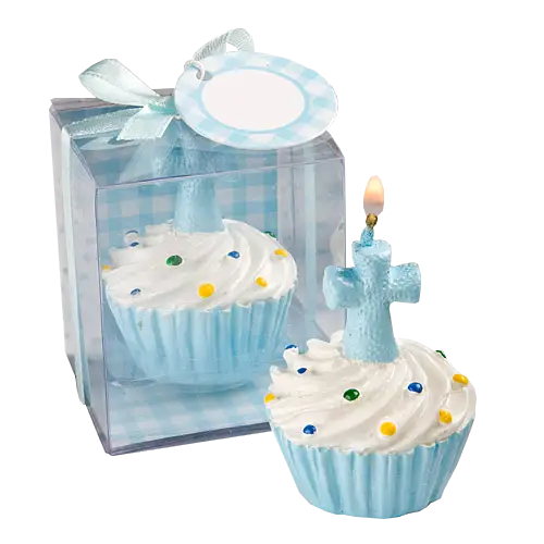 Cupcake with Candle and Cross