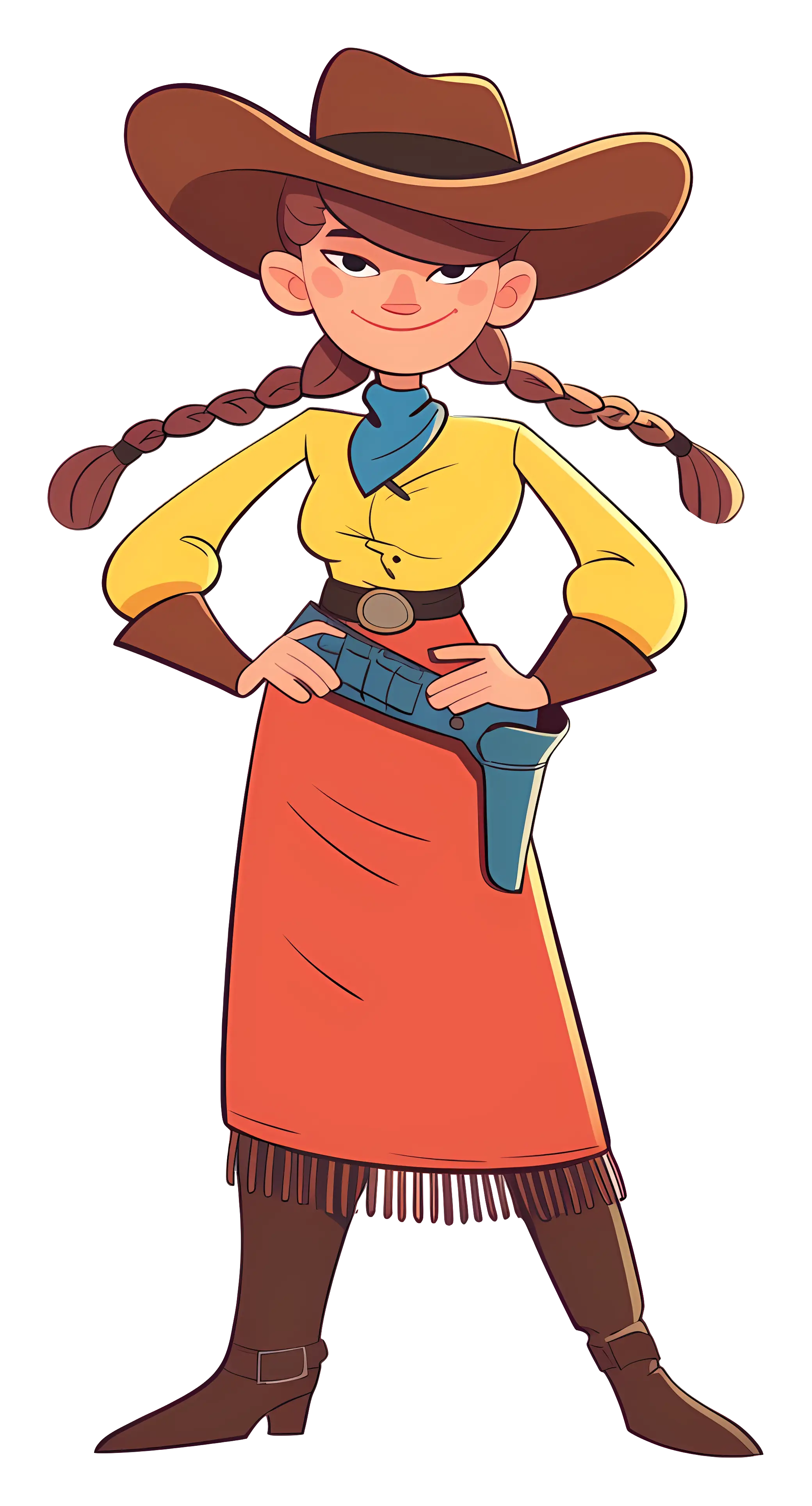 Cowgirl in Western Outfit