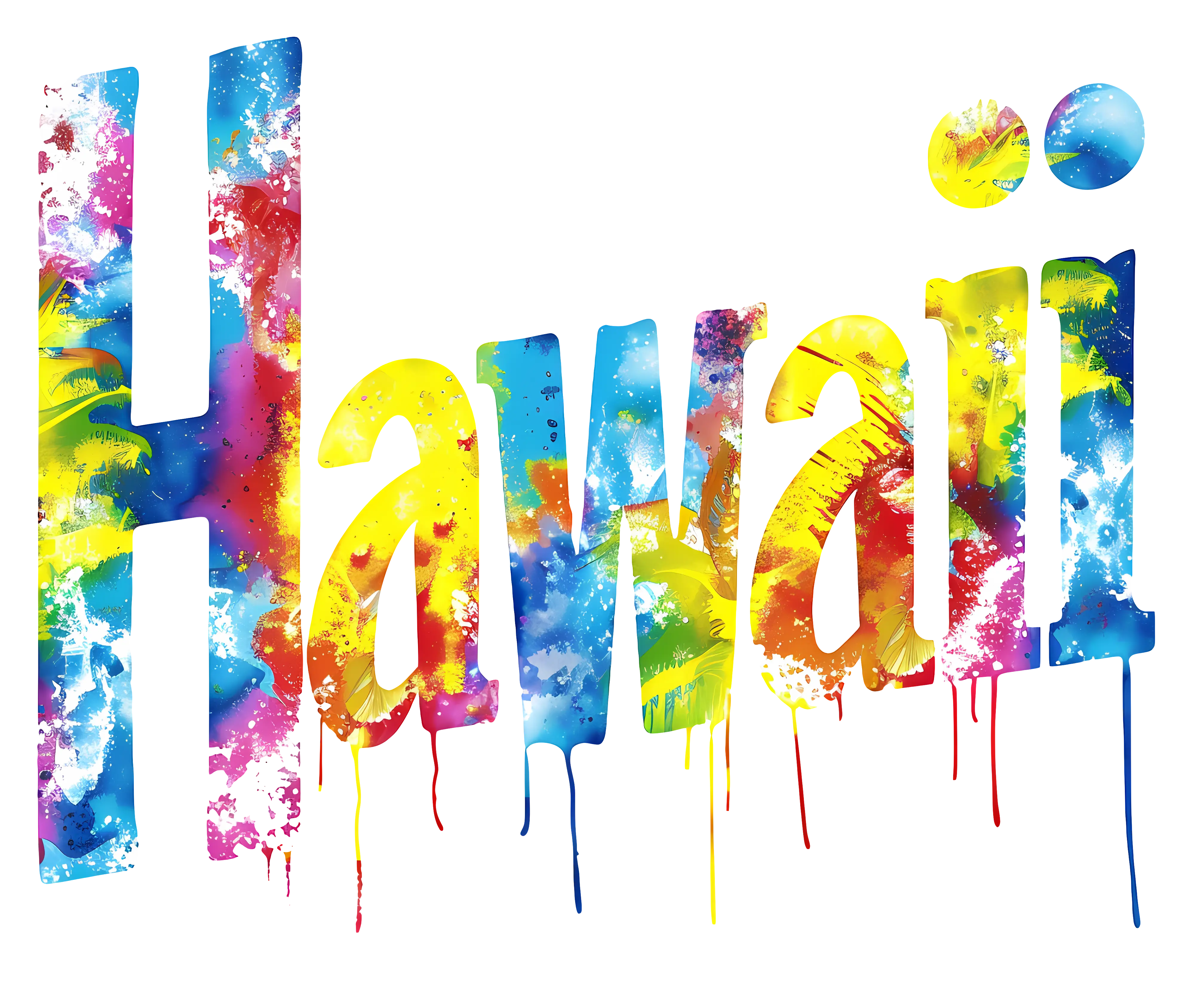 Colorful Hawaii State Design