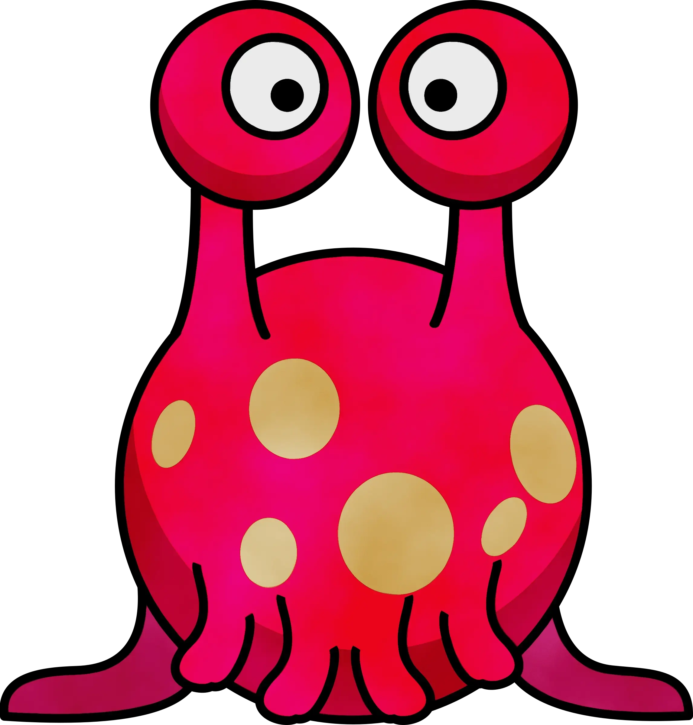Pink Cartoon Creature with Tentacles and Dots