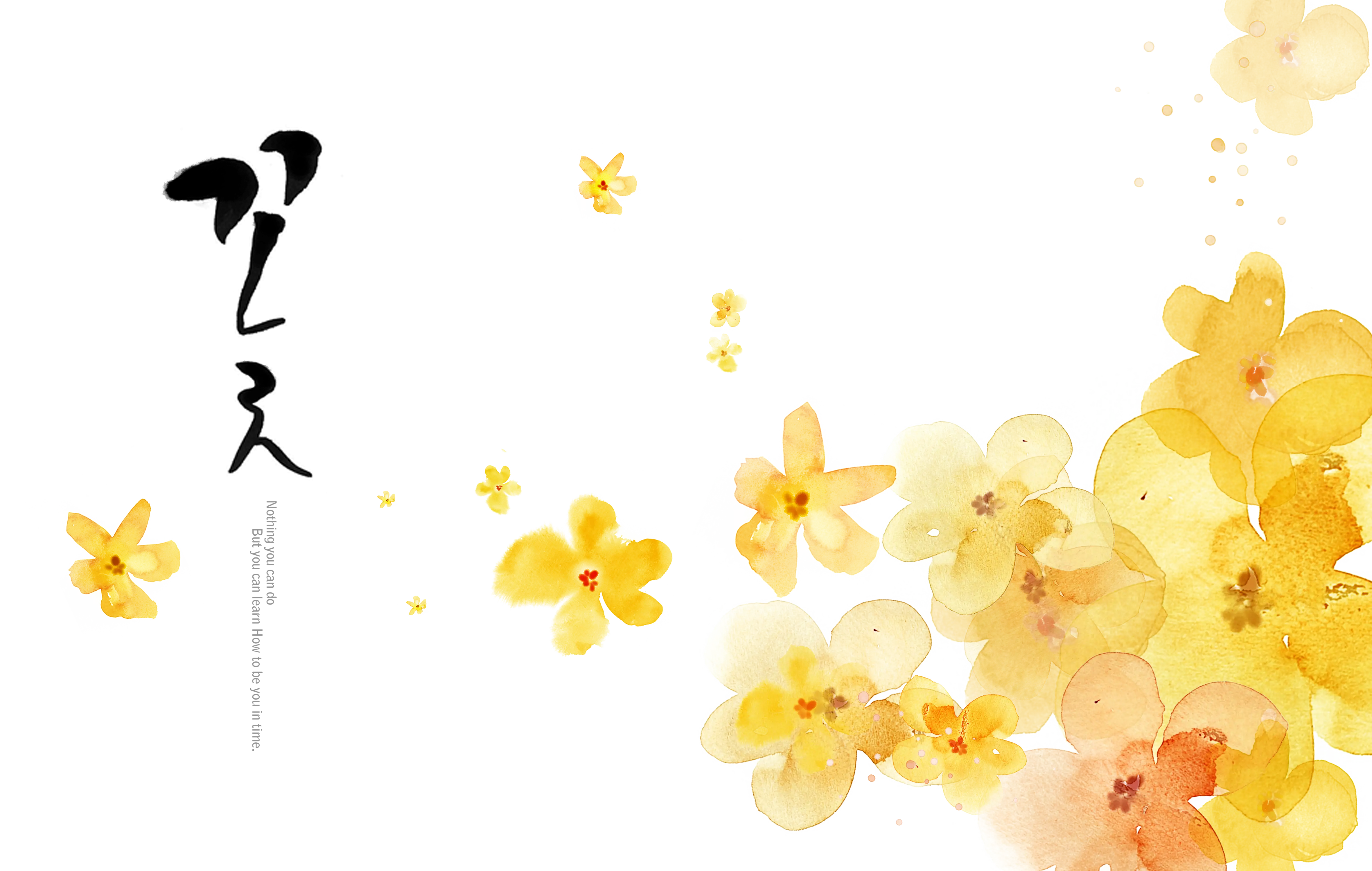 Yellow Flowers Watercolor Background
