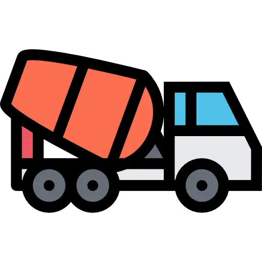 Cement Mixer Truck Icon in Cartoon Style