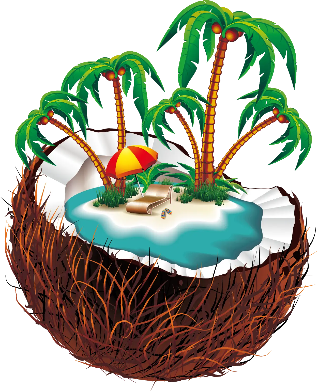 Tropical Island in a Coconut Shell