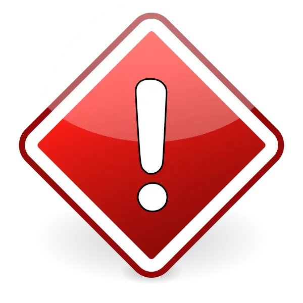 Red Warning Icon with Exclamation Mark