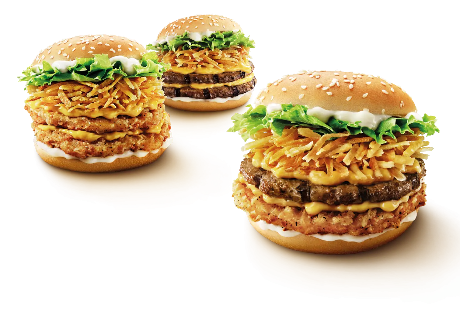 Delicious Stacked Beef Burgers with Toppings