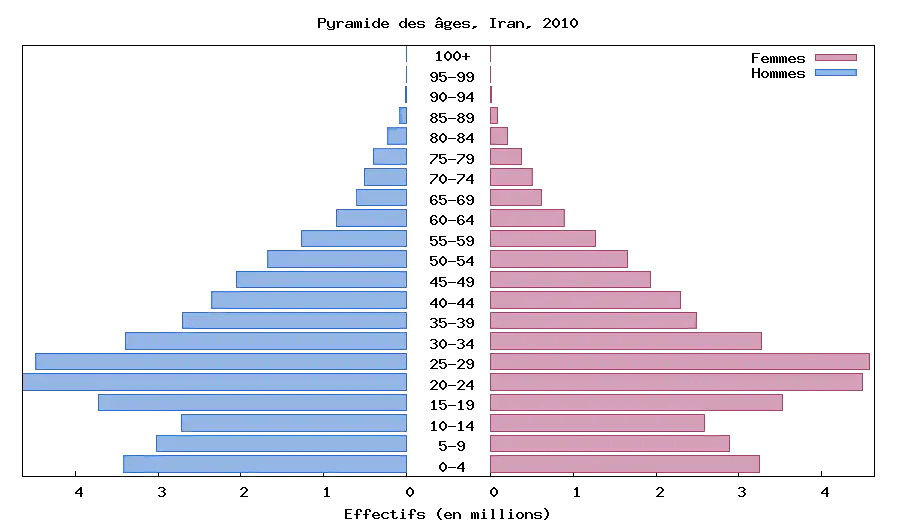Population Pyramid of Iran 2010