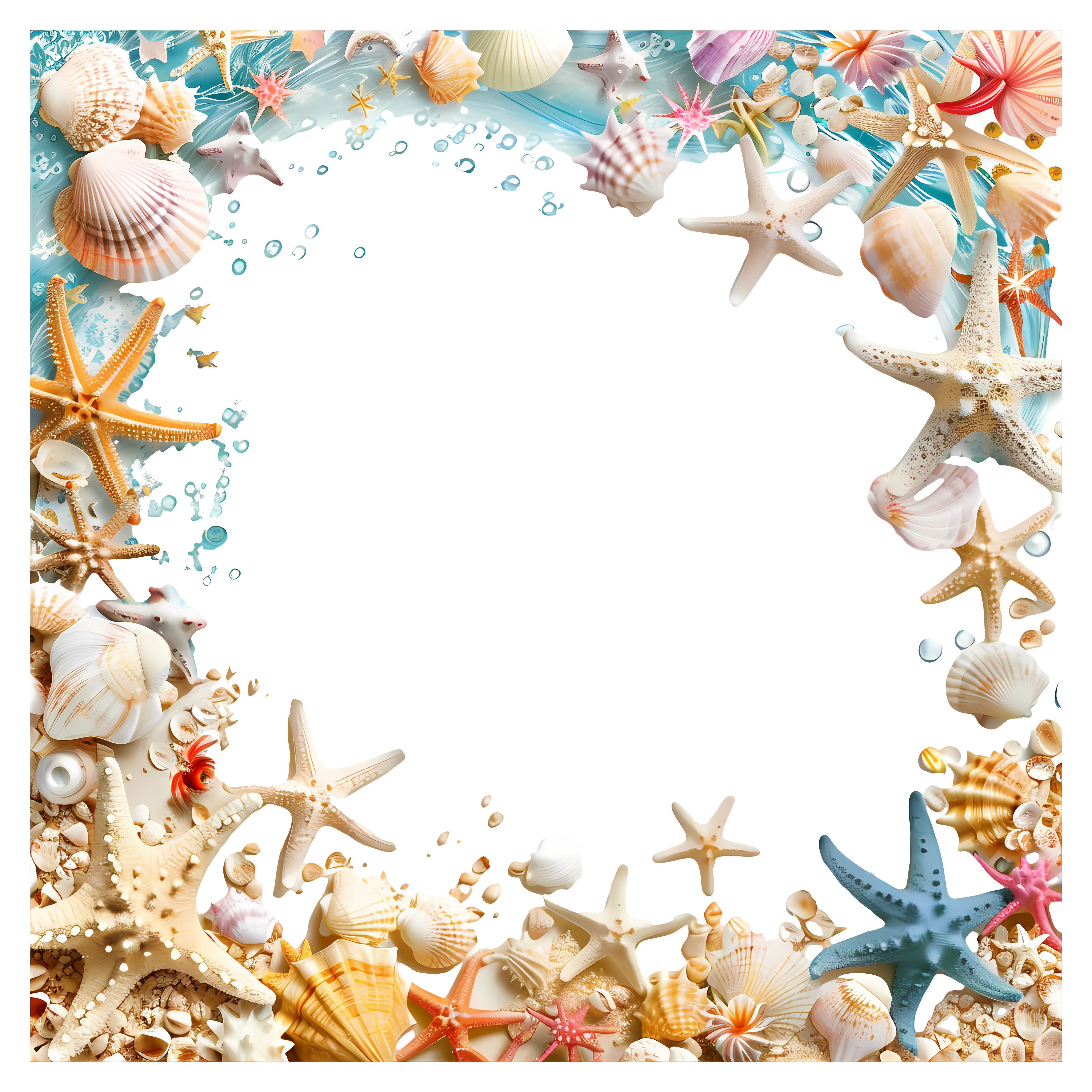 Sea Shell and Starfish Decorative Frame
