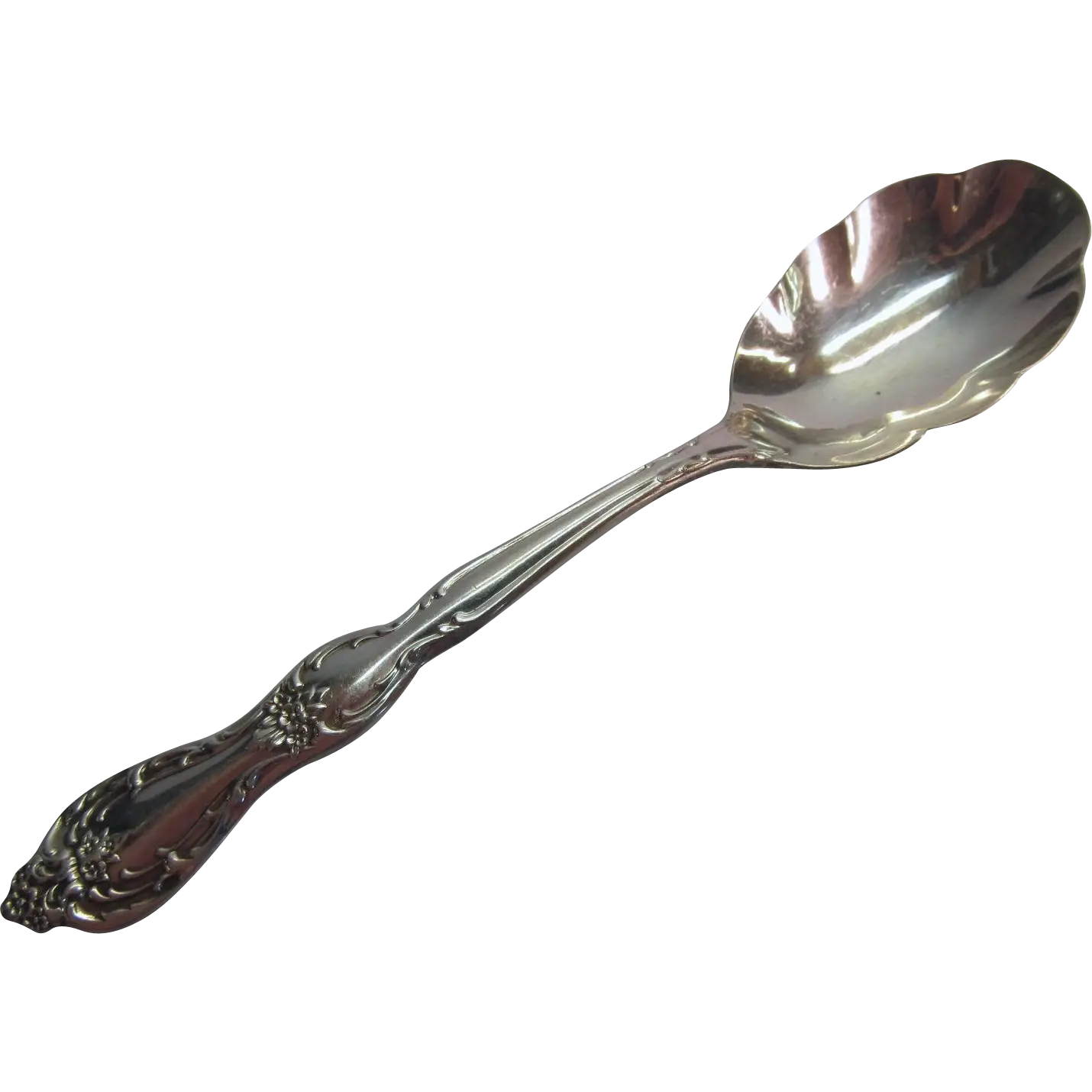 Polished Metal Spoon with Decorative Handle