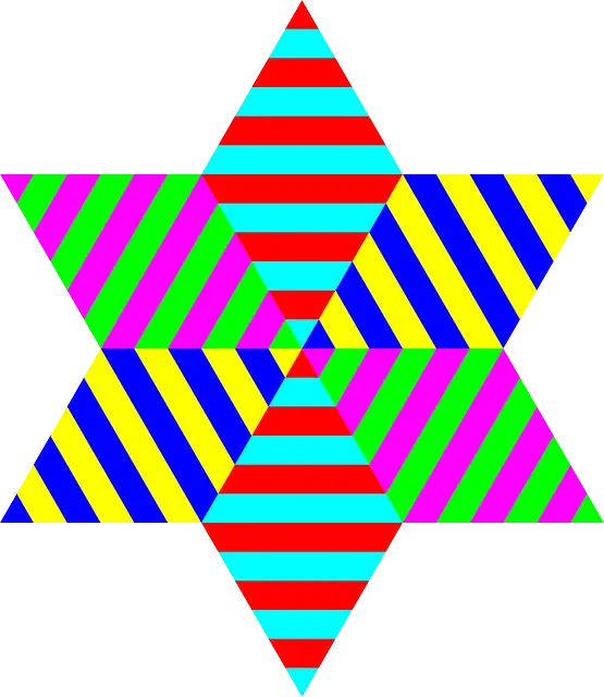 Colorful Striped Geometric Star Art