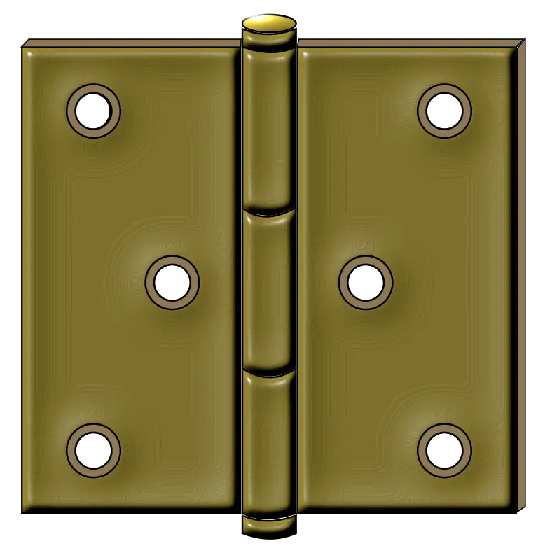 Metal Brass Door Hinge Illustration