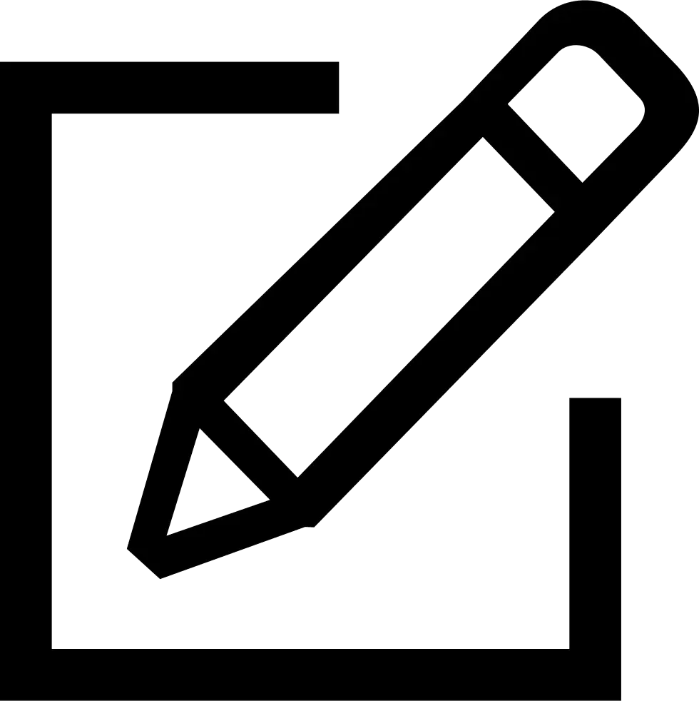 Edit Pencil Icon in Black Outline