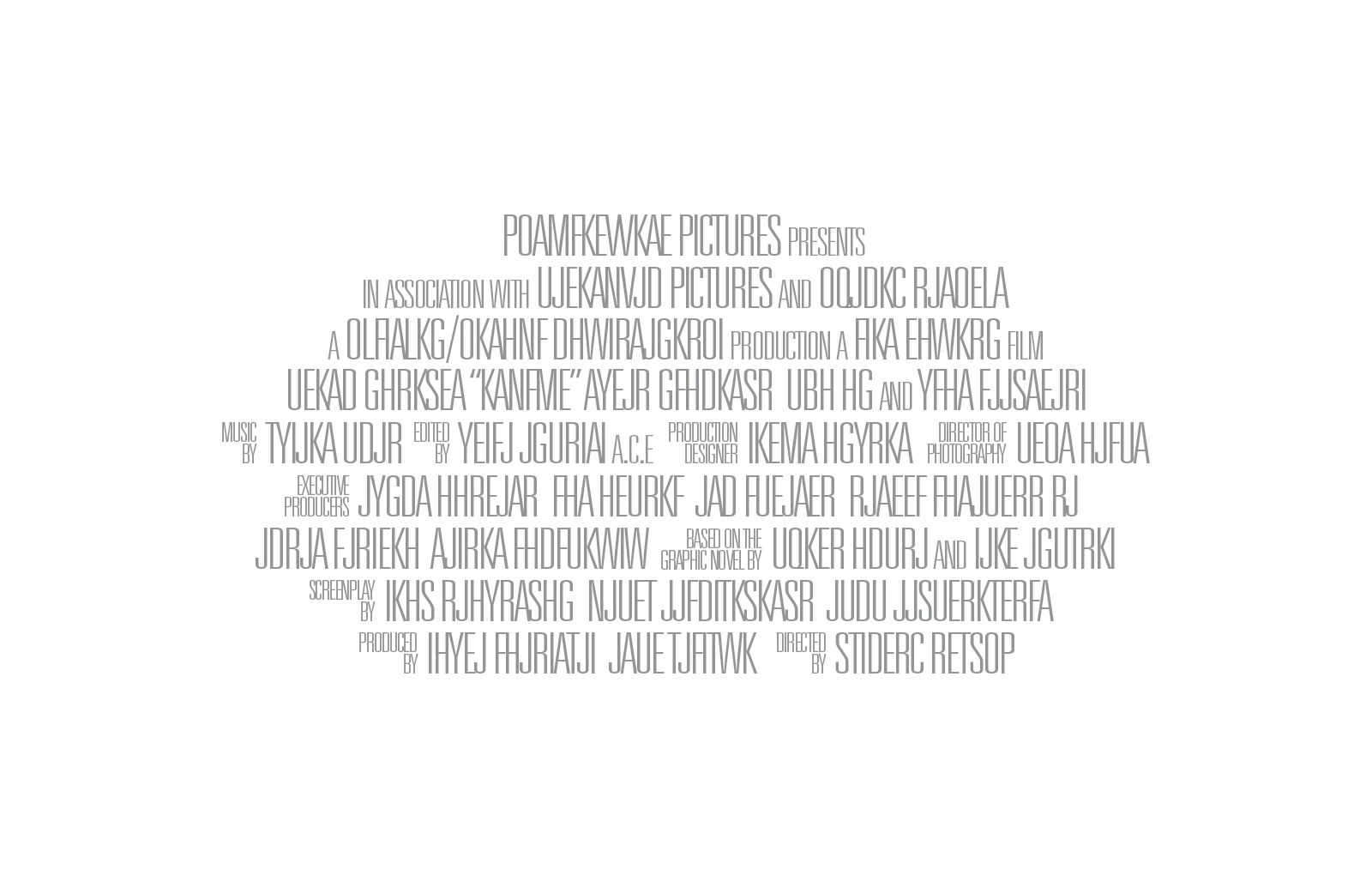 Graphic Text Credits Layout for Movies