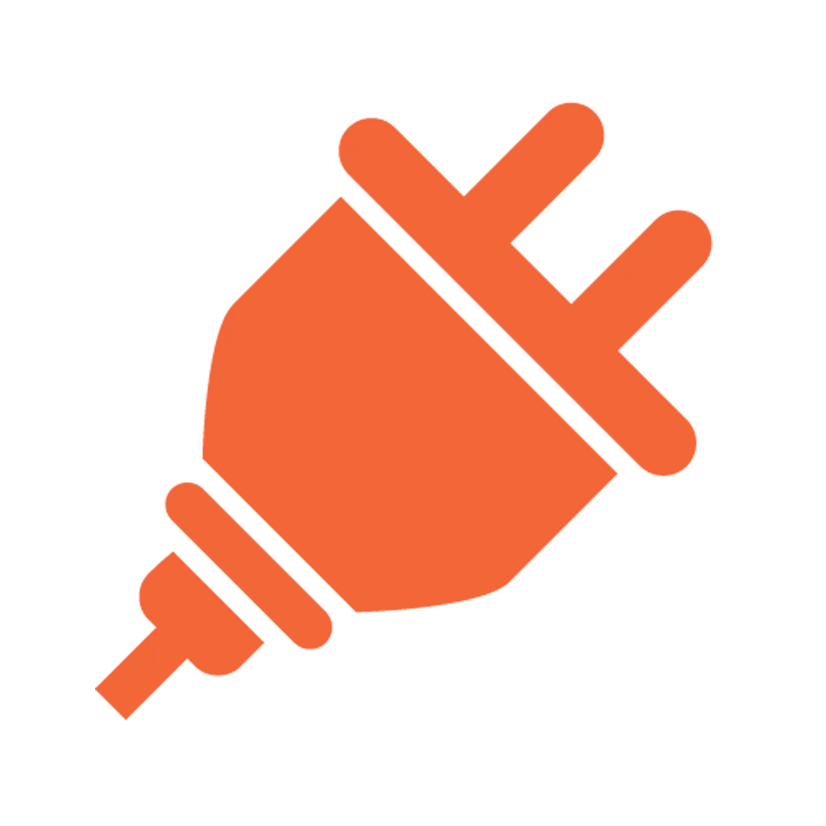Orange Electric Plug Icon