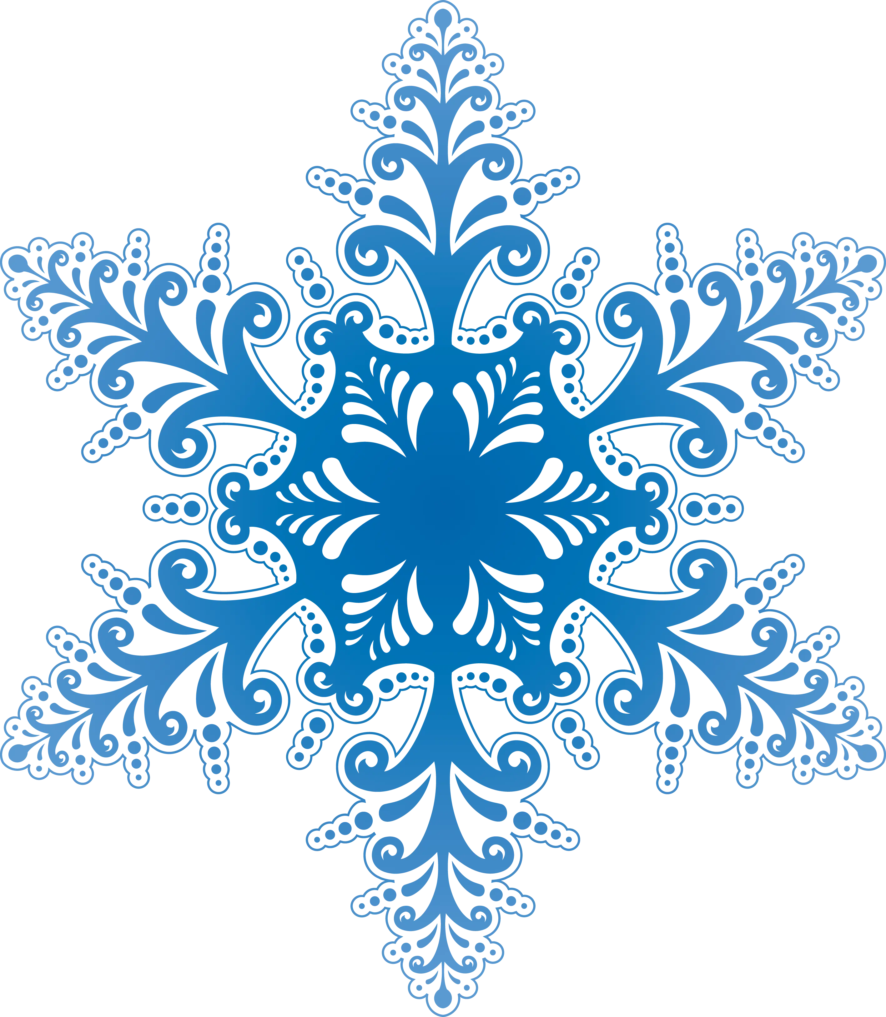 Decorative Blue Snowflake Design