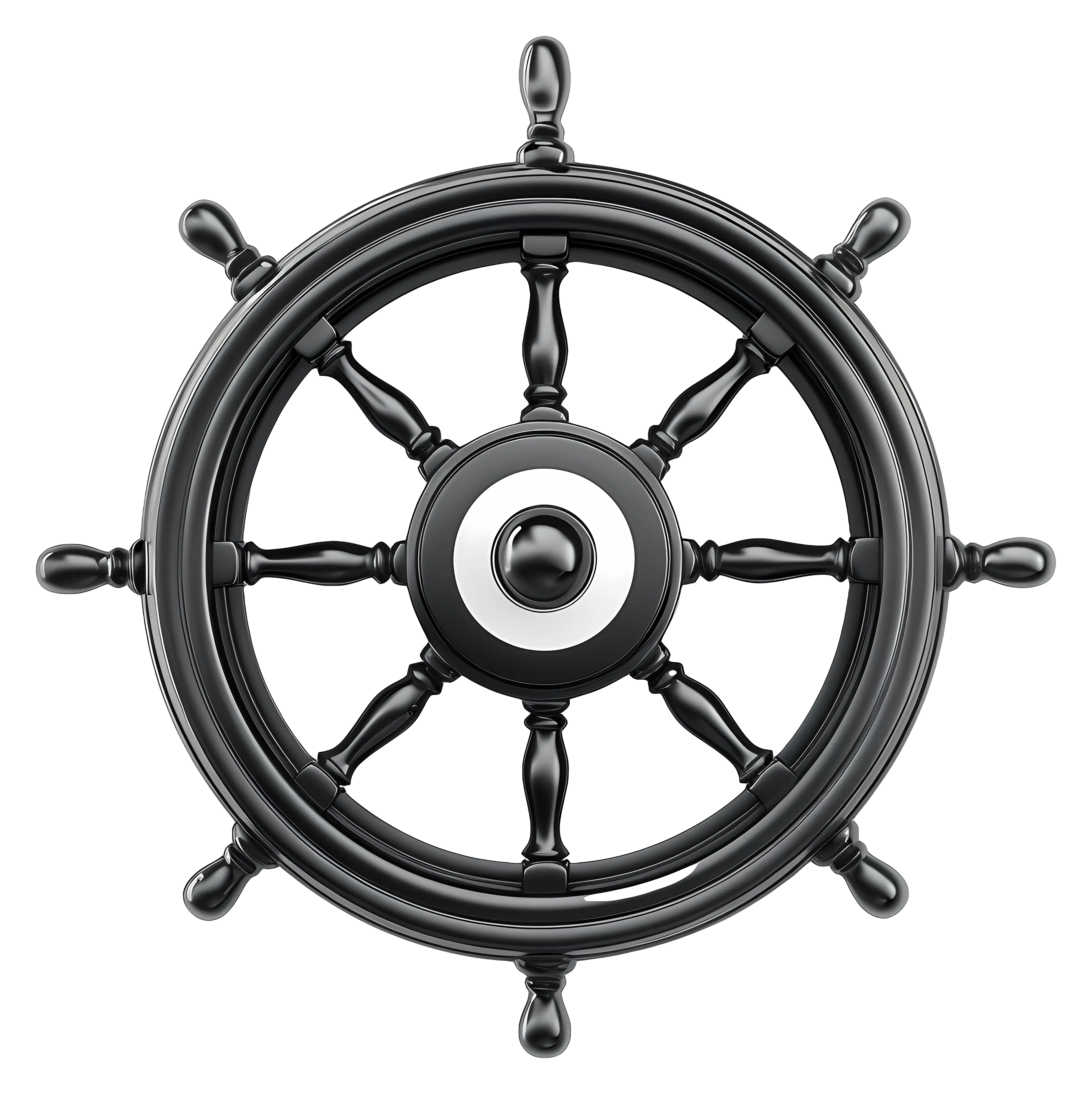 Black Ship Wheel Illustration