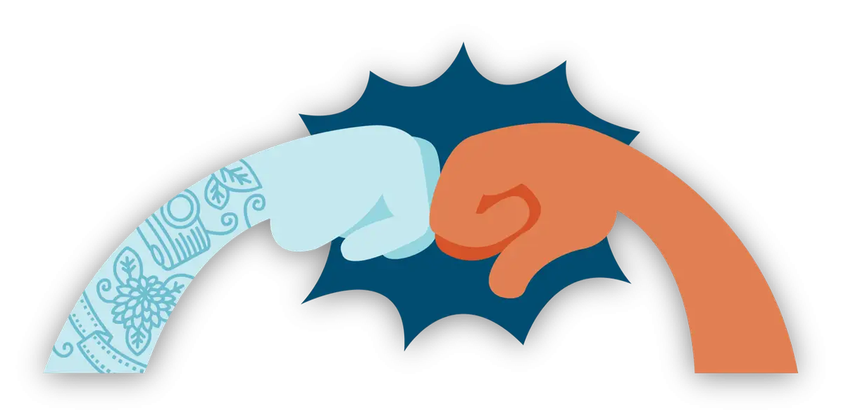 Colorful Fist Bump Gesture