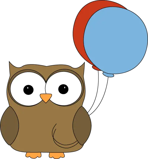 Cute Owl with Balloons