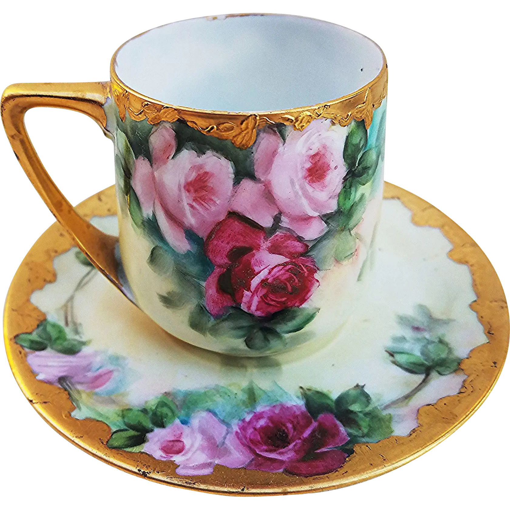 Floral Teacup with Saucer Design