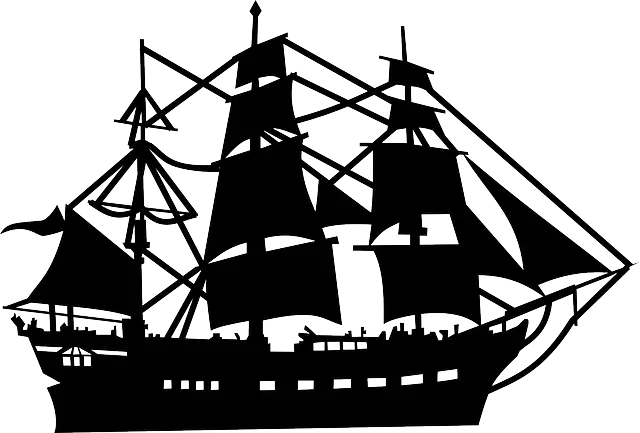 Black Silhouette of a Ship Illustration