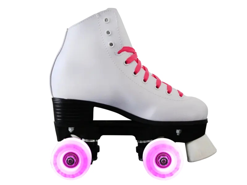White Roller Skate with Pink Laces for Recreation
