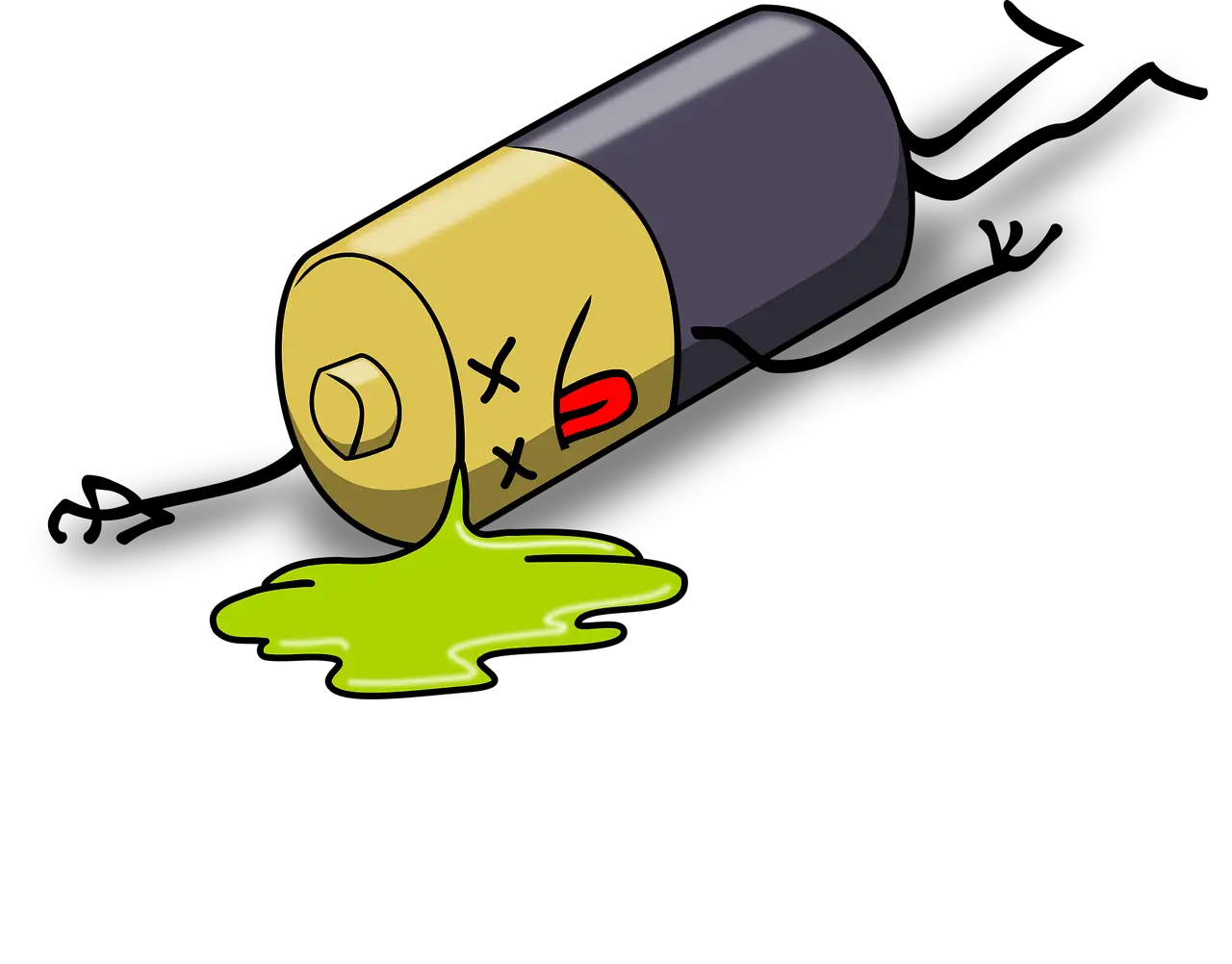 Cartoon of Dead Battery