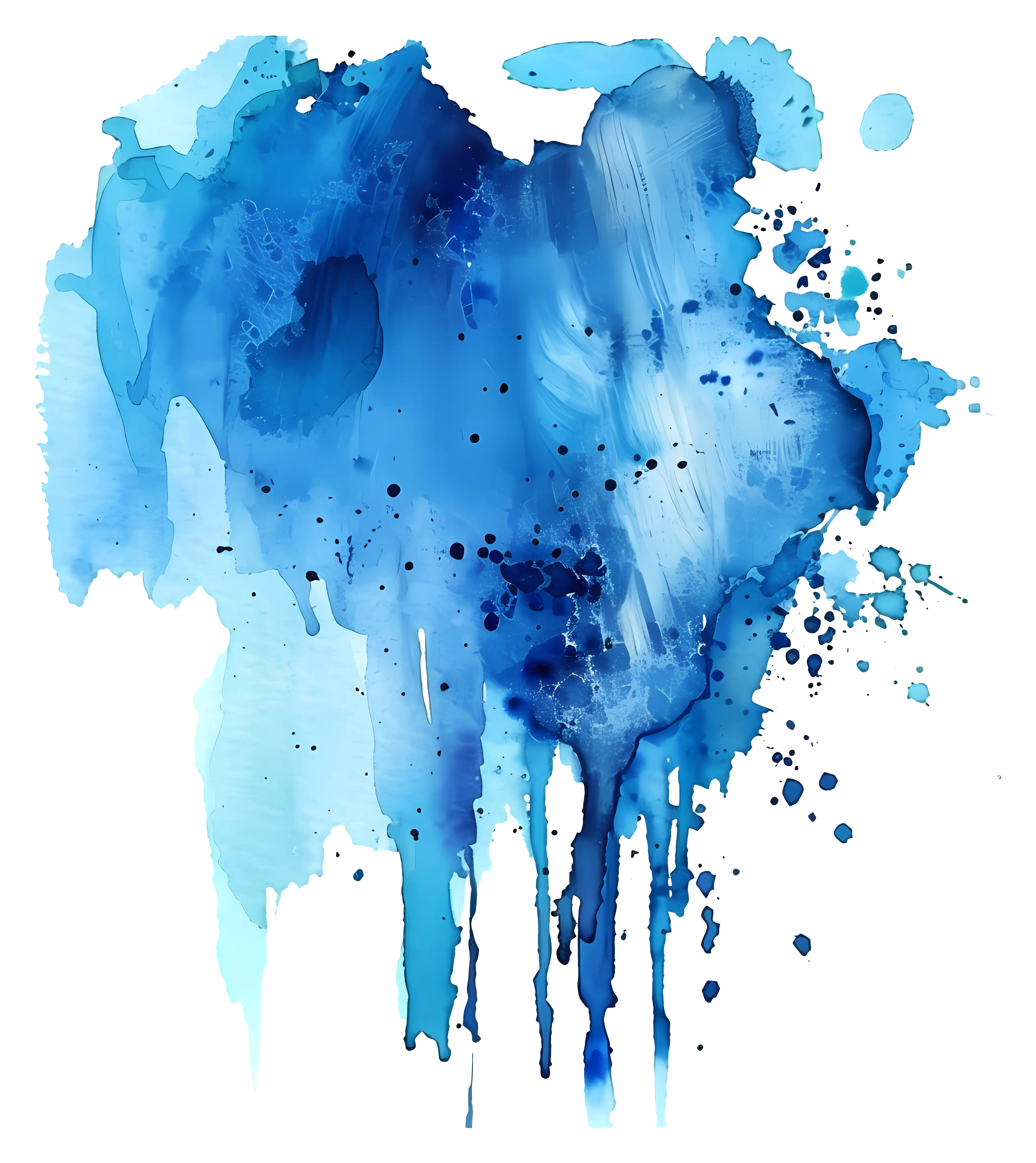 Blue Watercolor Splash Abstract Design