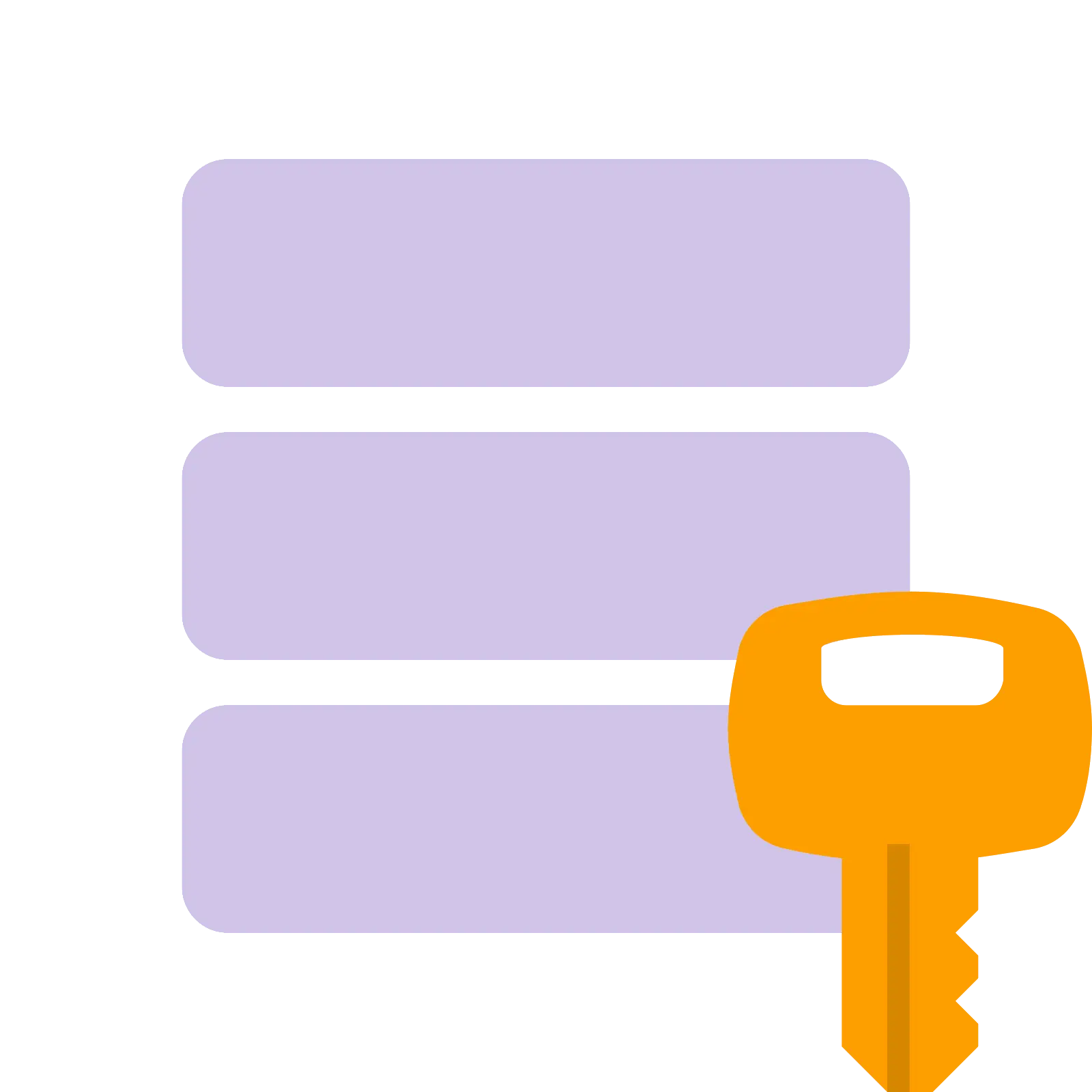 Key and Database Icon for Security