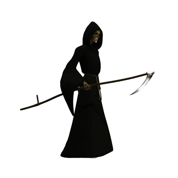 Grim Reaper Holding Scythe: Halloween Art