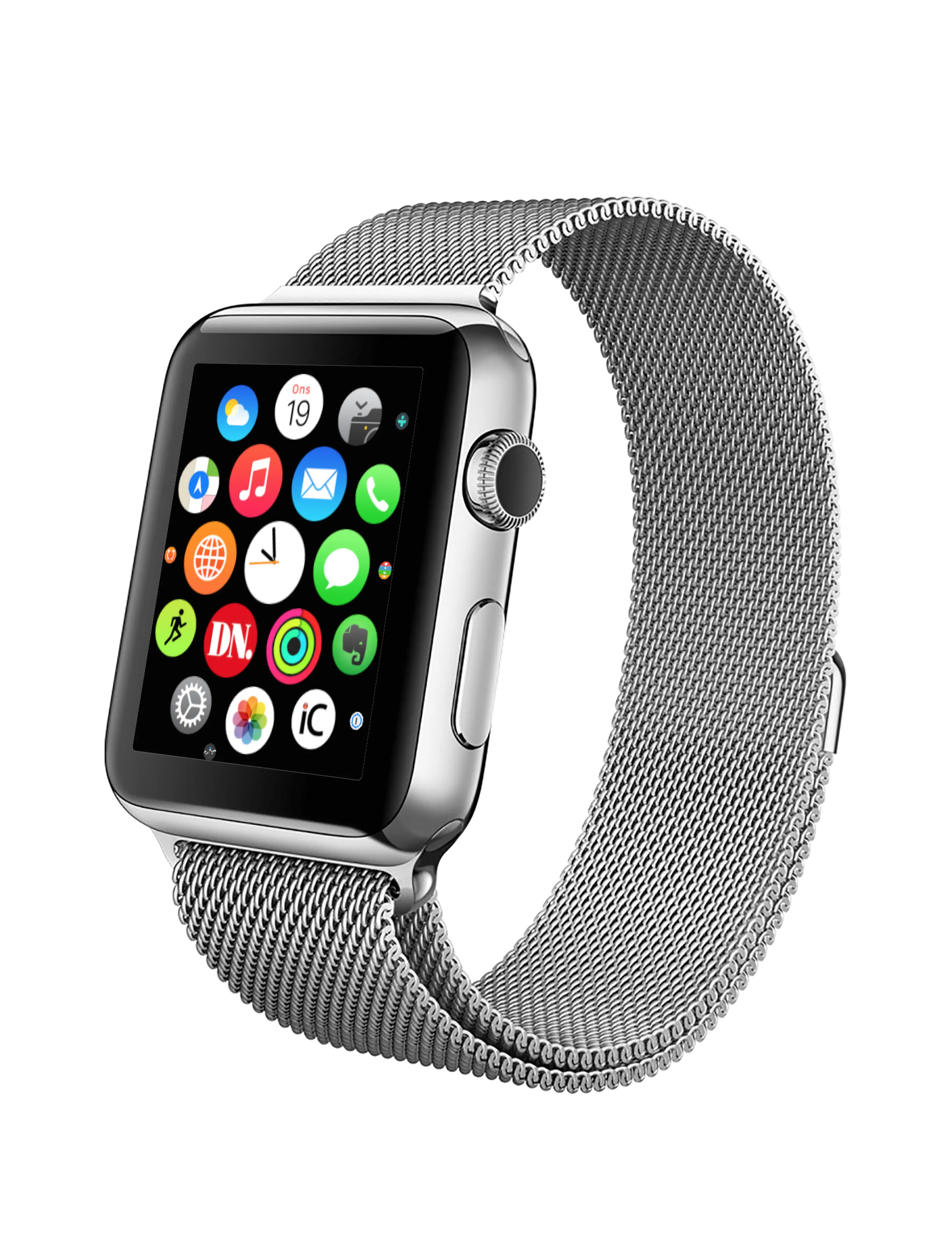 Smartwatch with App Display and Metallic Strap