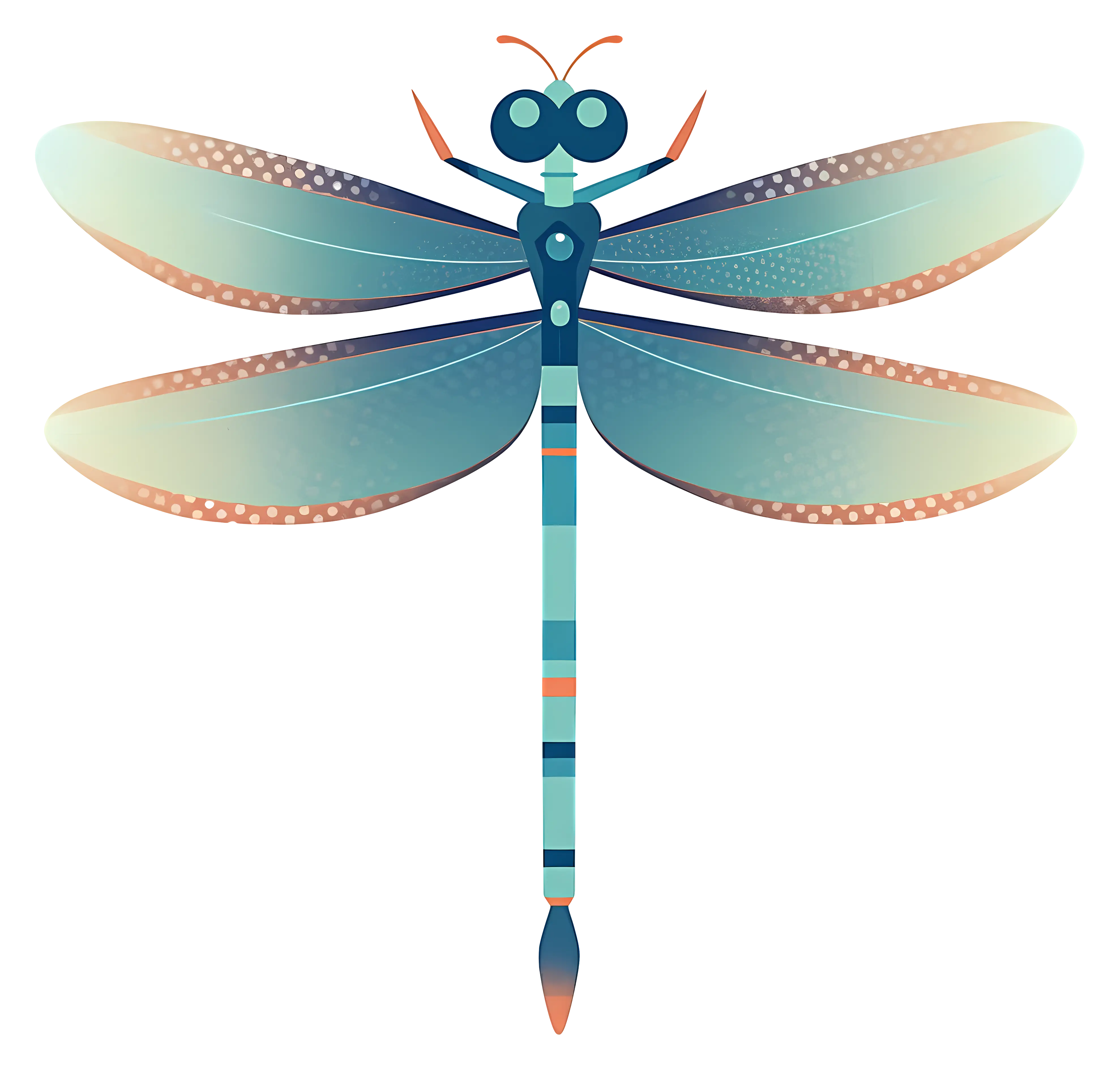 Blue Dragonfly Illustration