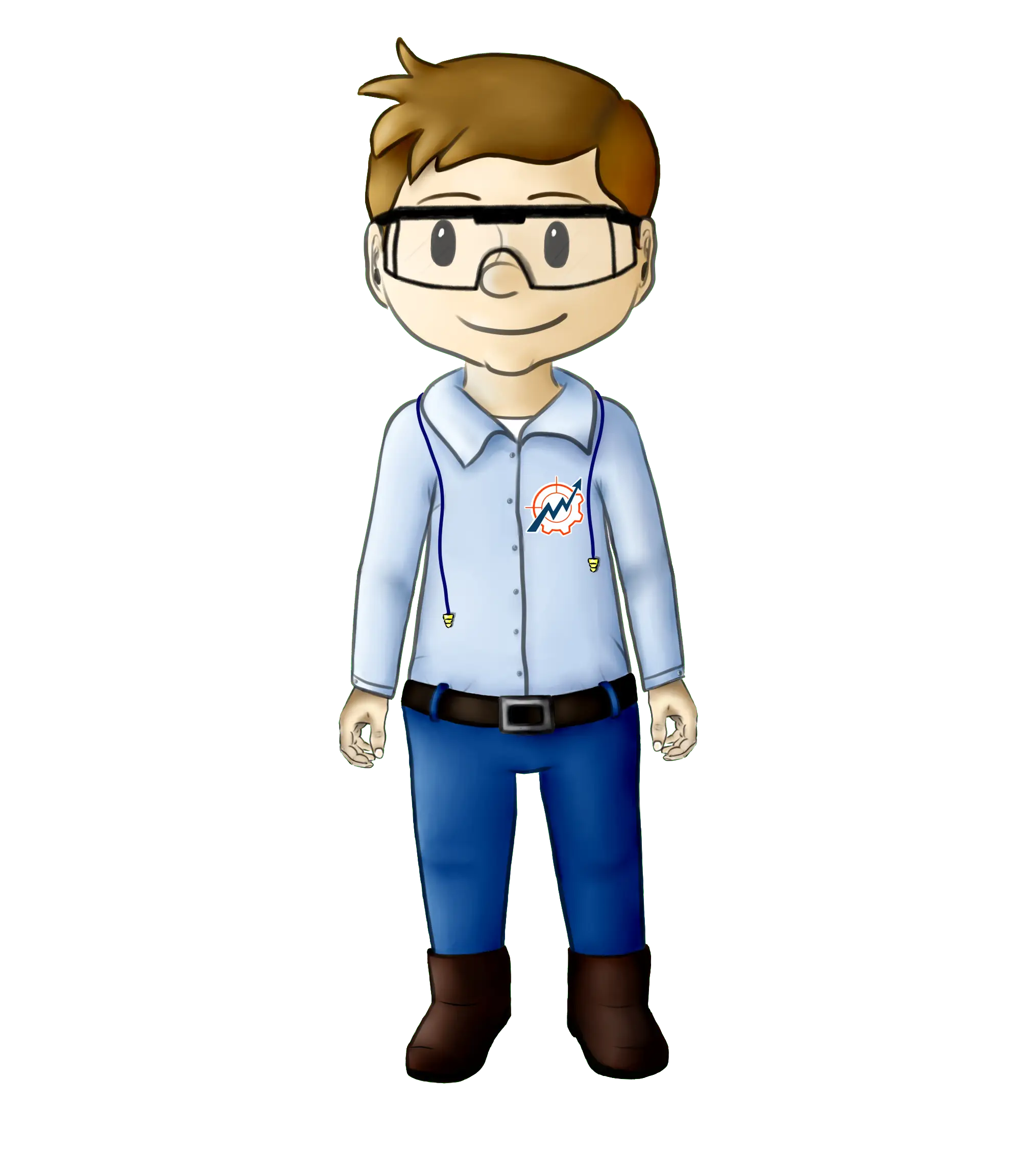 Cartoon Character with Glasses