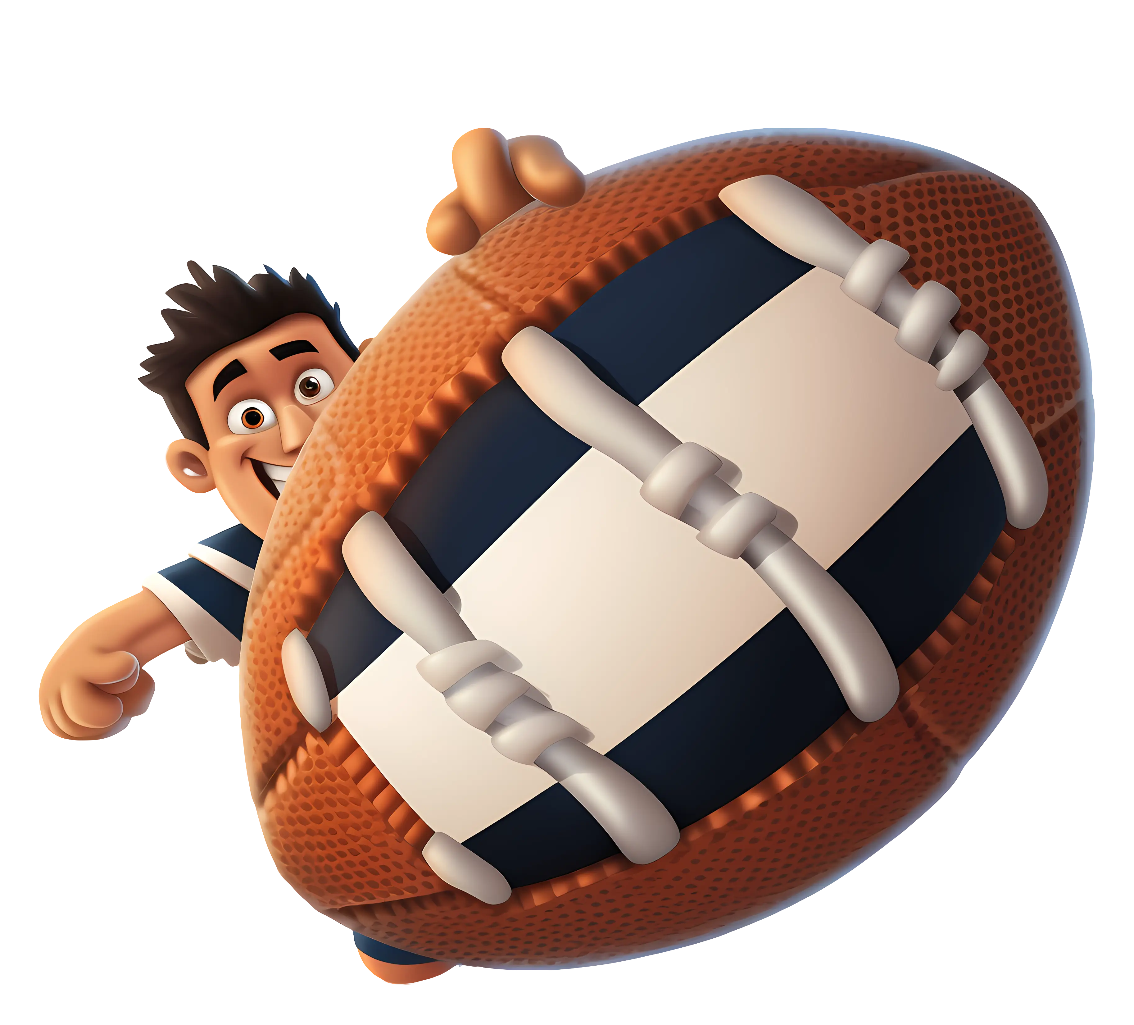 Cartoon Character Holding a Football