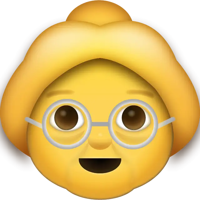 Smiling Grandma Emoji with Glasses