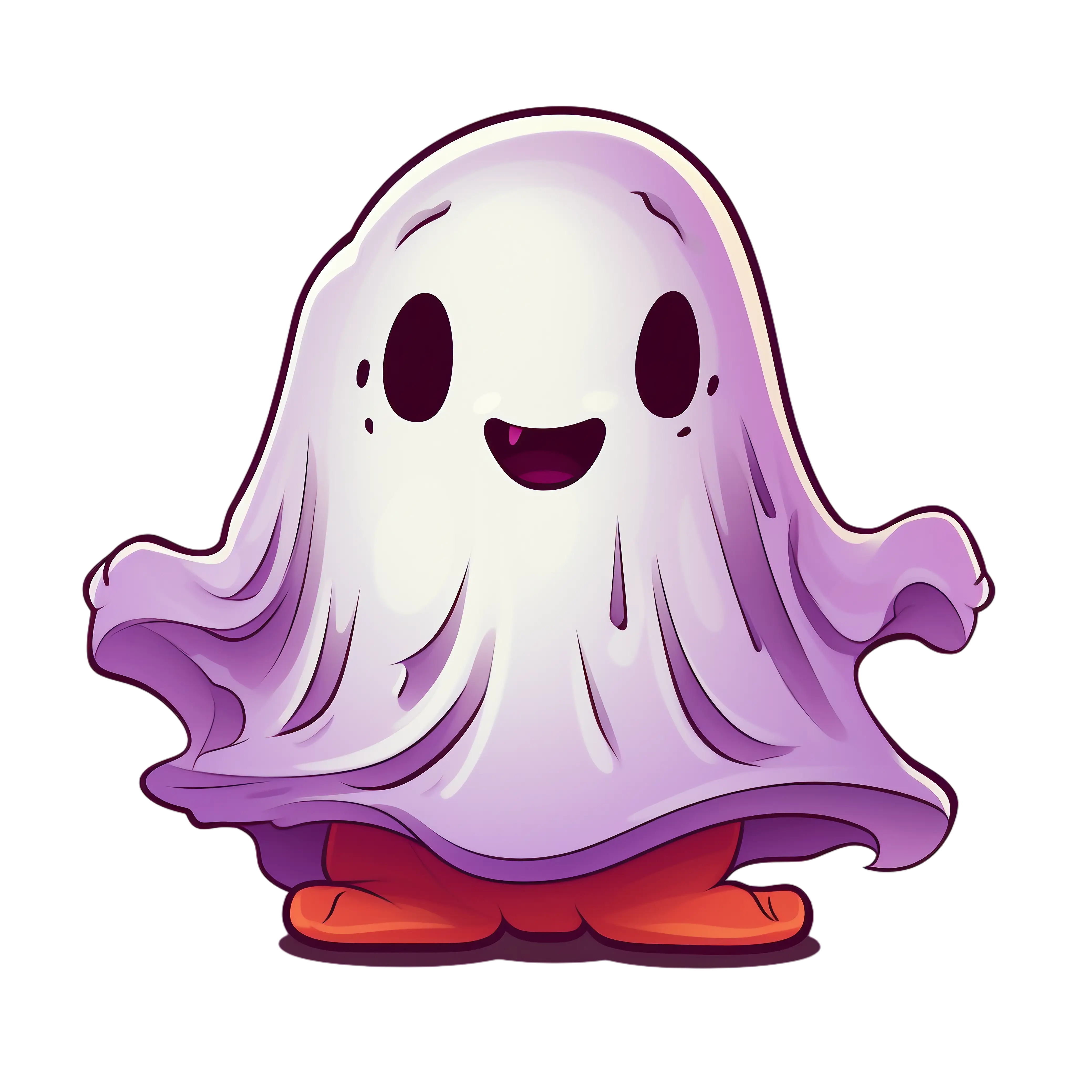 Funny Cartoon Ghost with Shoes for Halloween