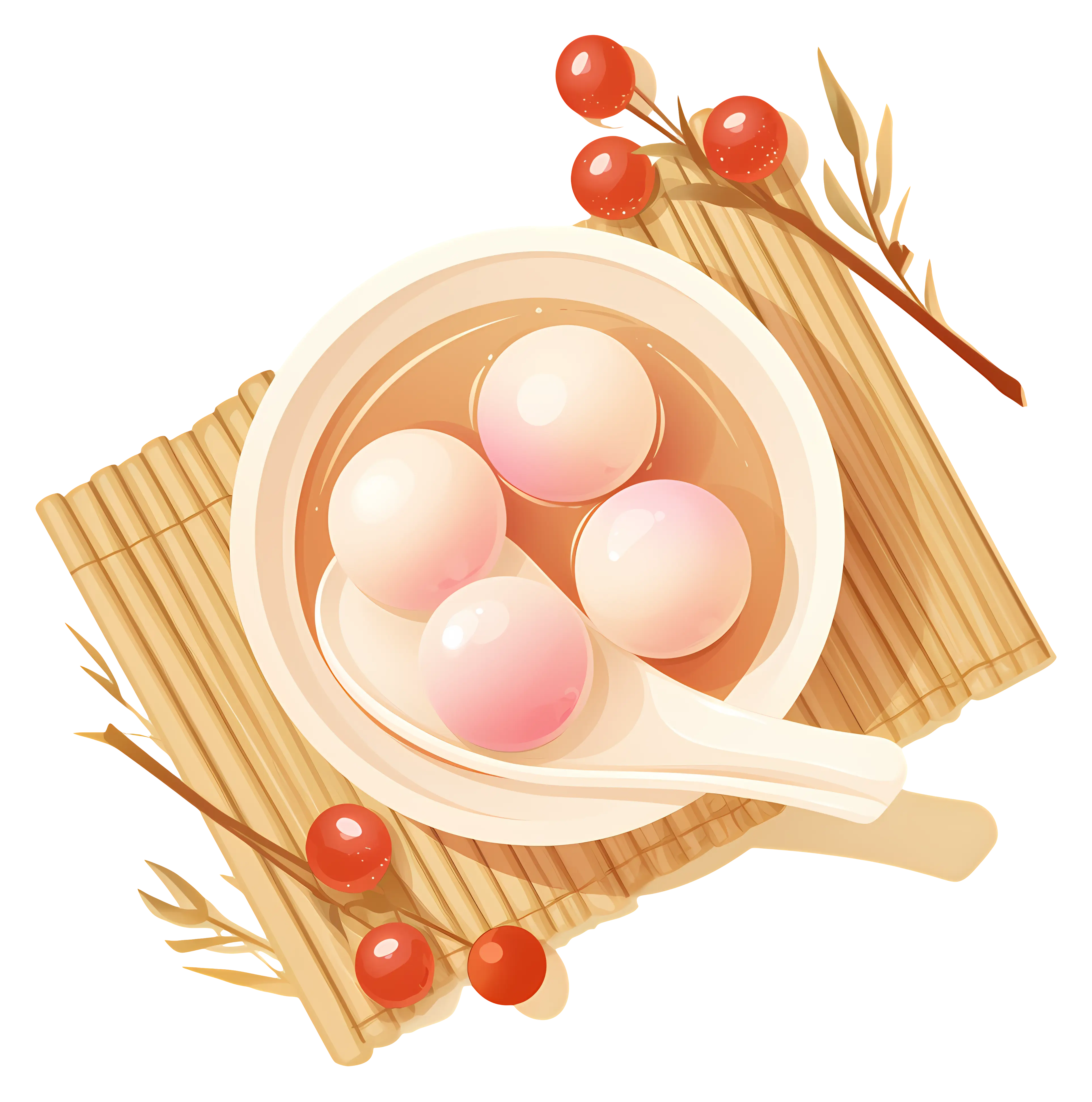 Pink Sweet Dumplings in a Bowl