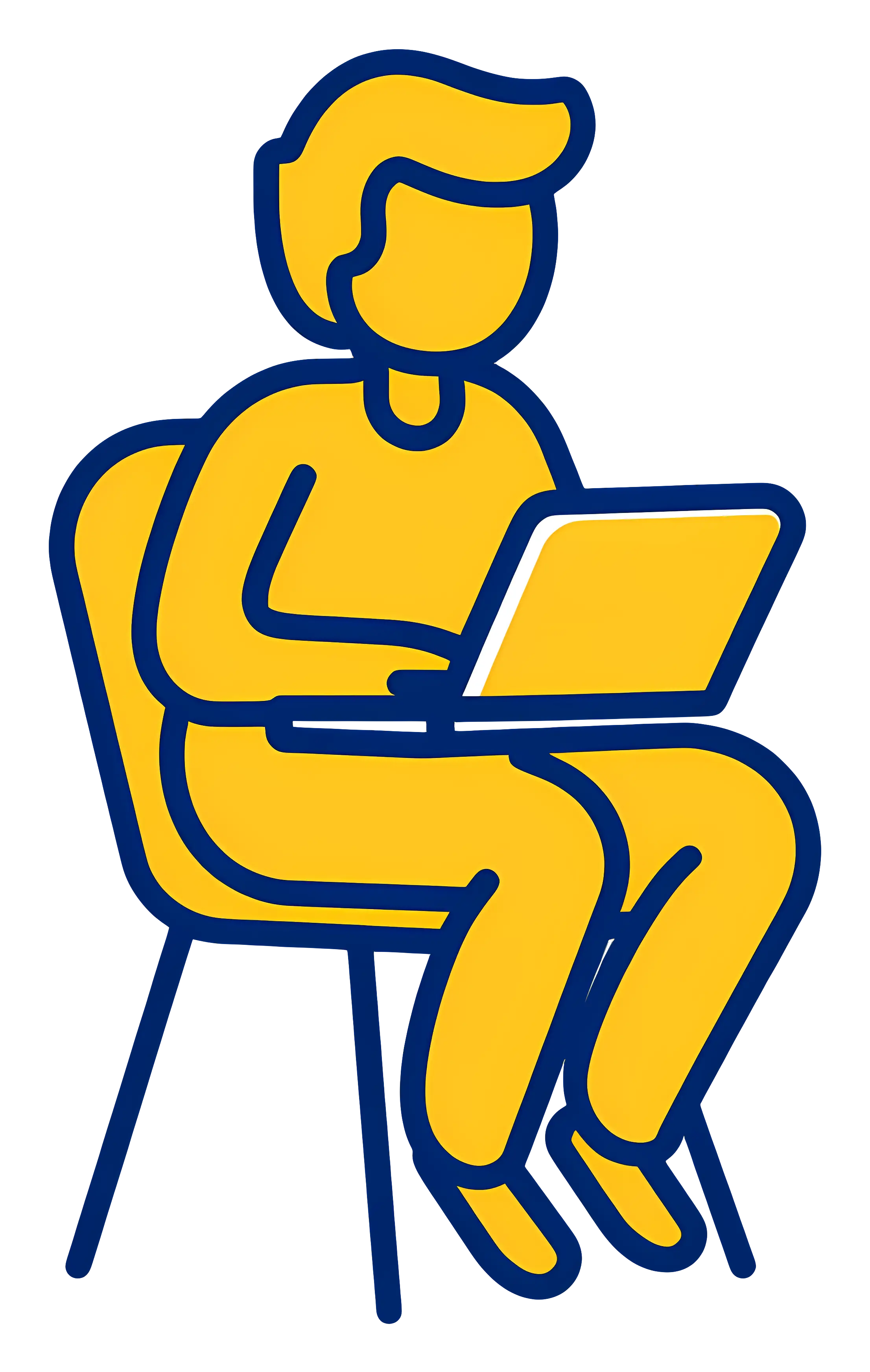 Person Using Laptop in Flat Design