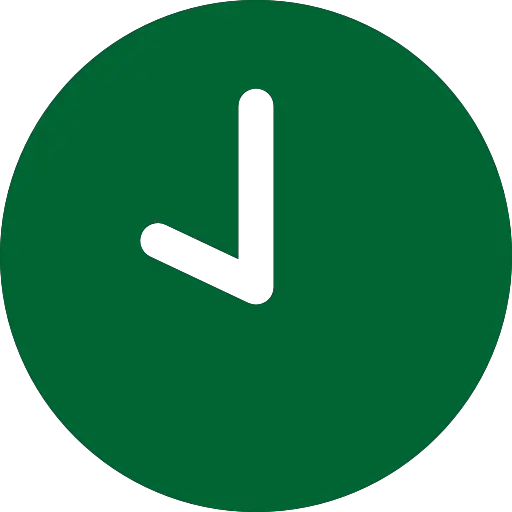 Minimalist Green Clock Icon