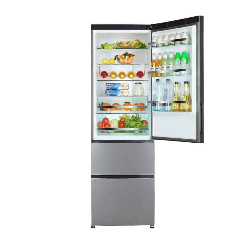 Open Door Refrigerator with Contents