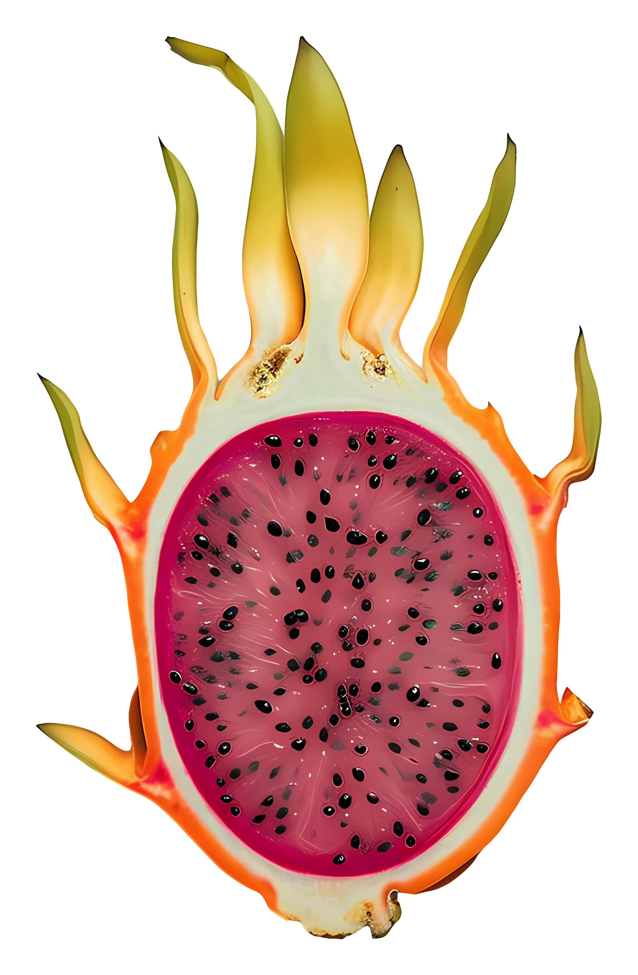 Bright Dragon Fruit Slice with Vibrant Colors
