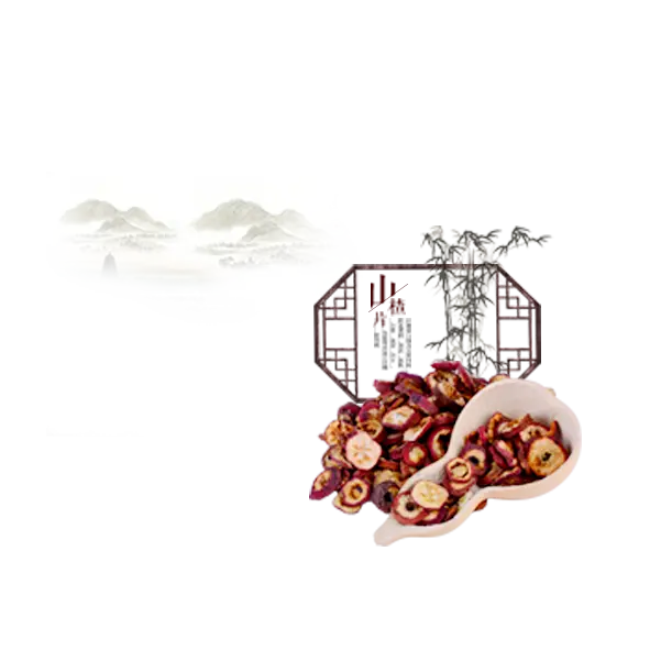 Dried Hawthorn Slices with Traditional Chinese Background