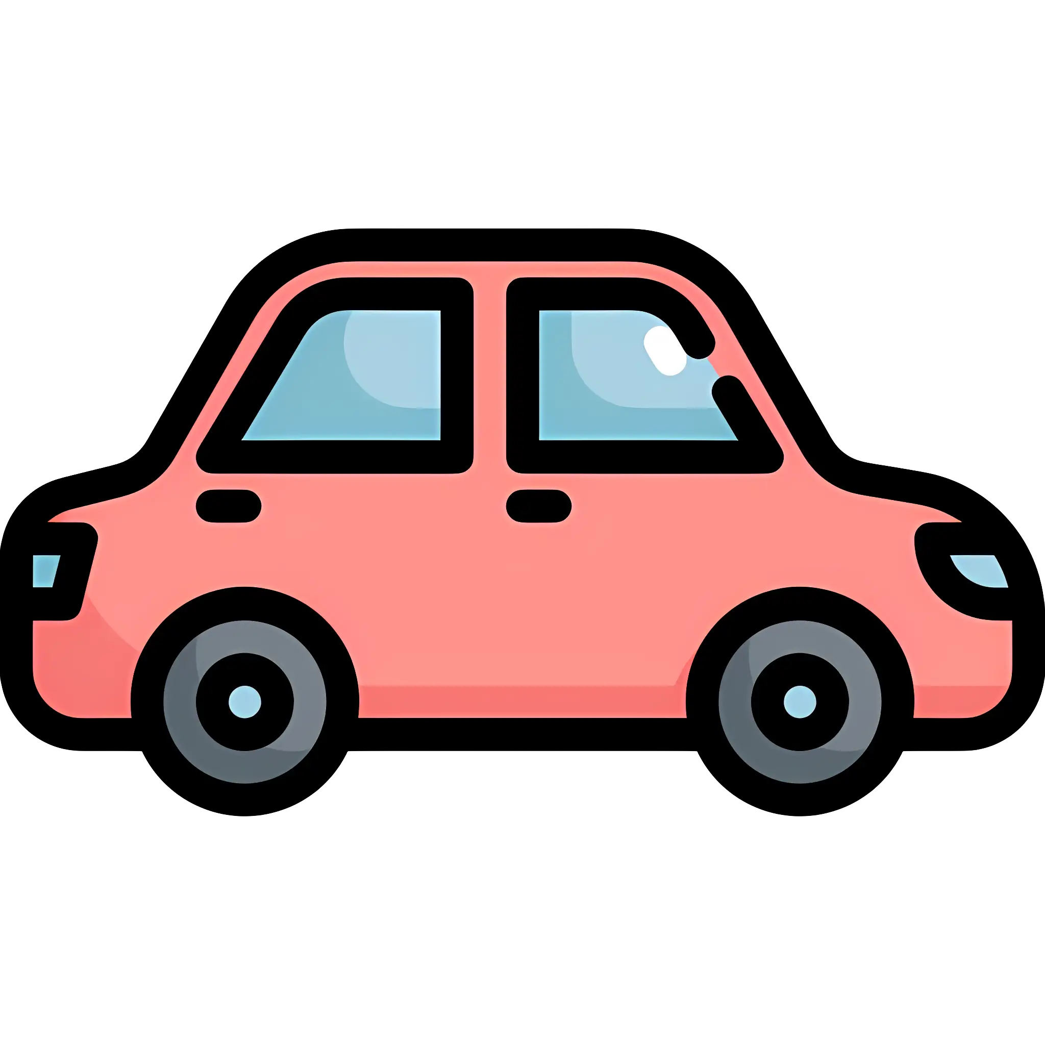 Pink Cartoon Car Illustration