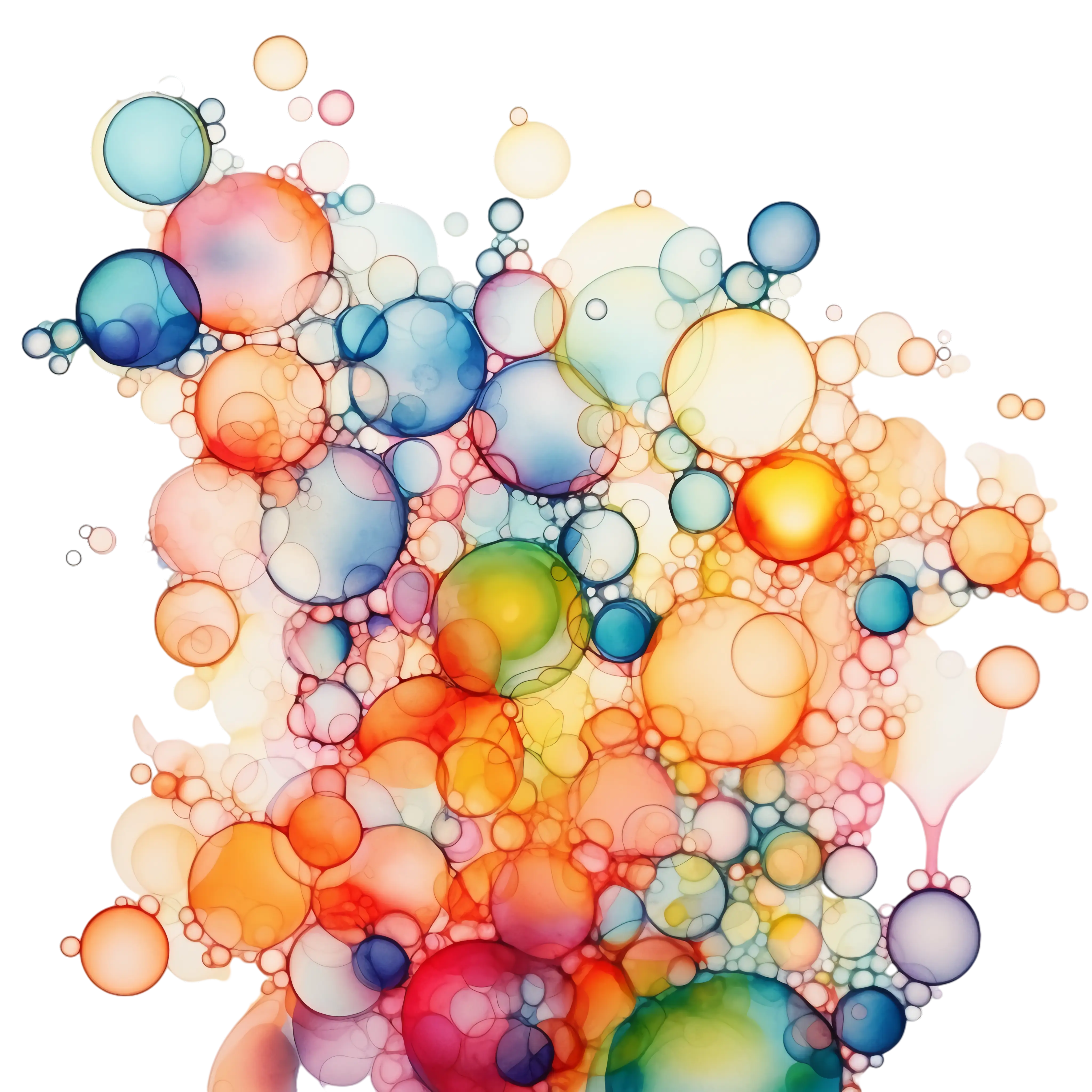 Colorful Bubbles Abstract Art