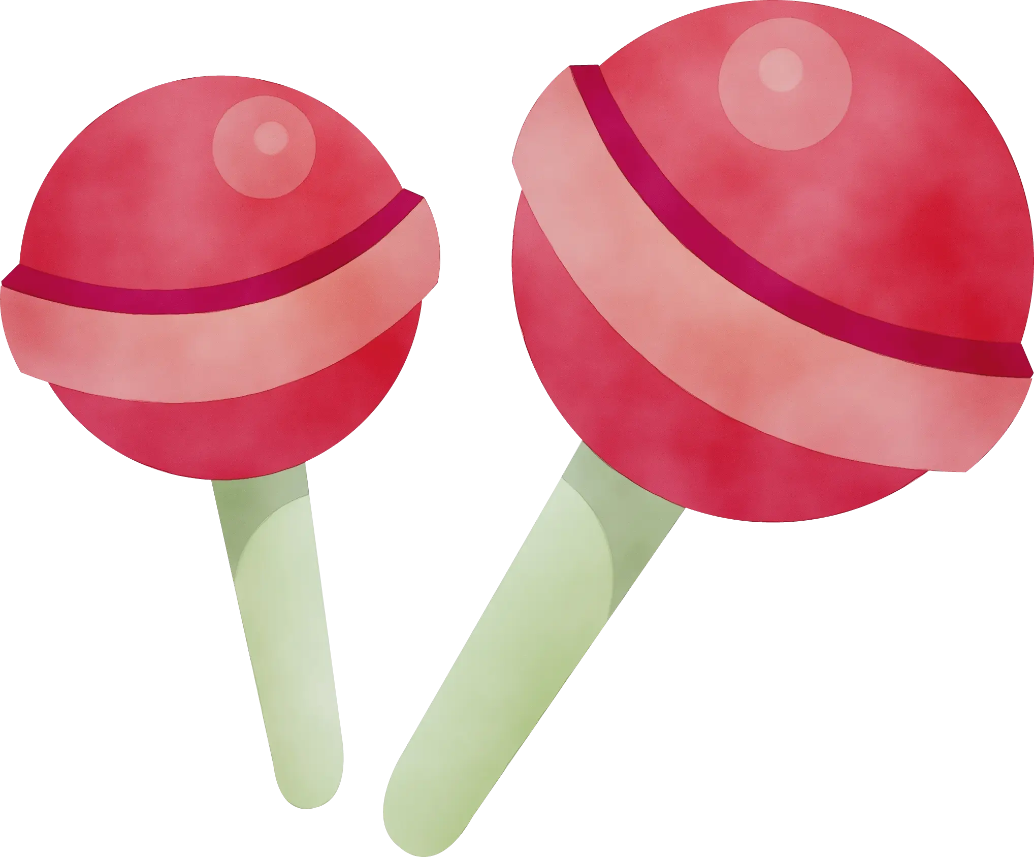 Cartoon Red Lollipops on Sticks