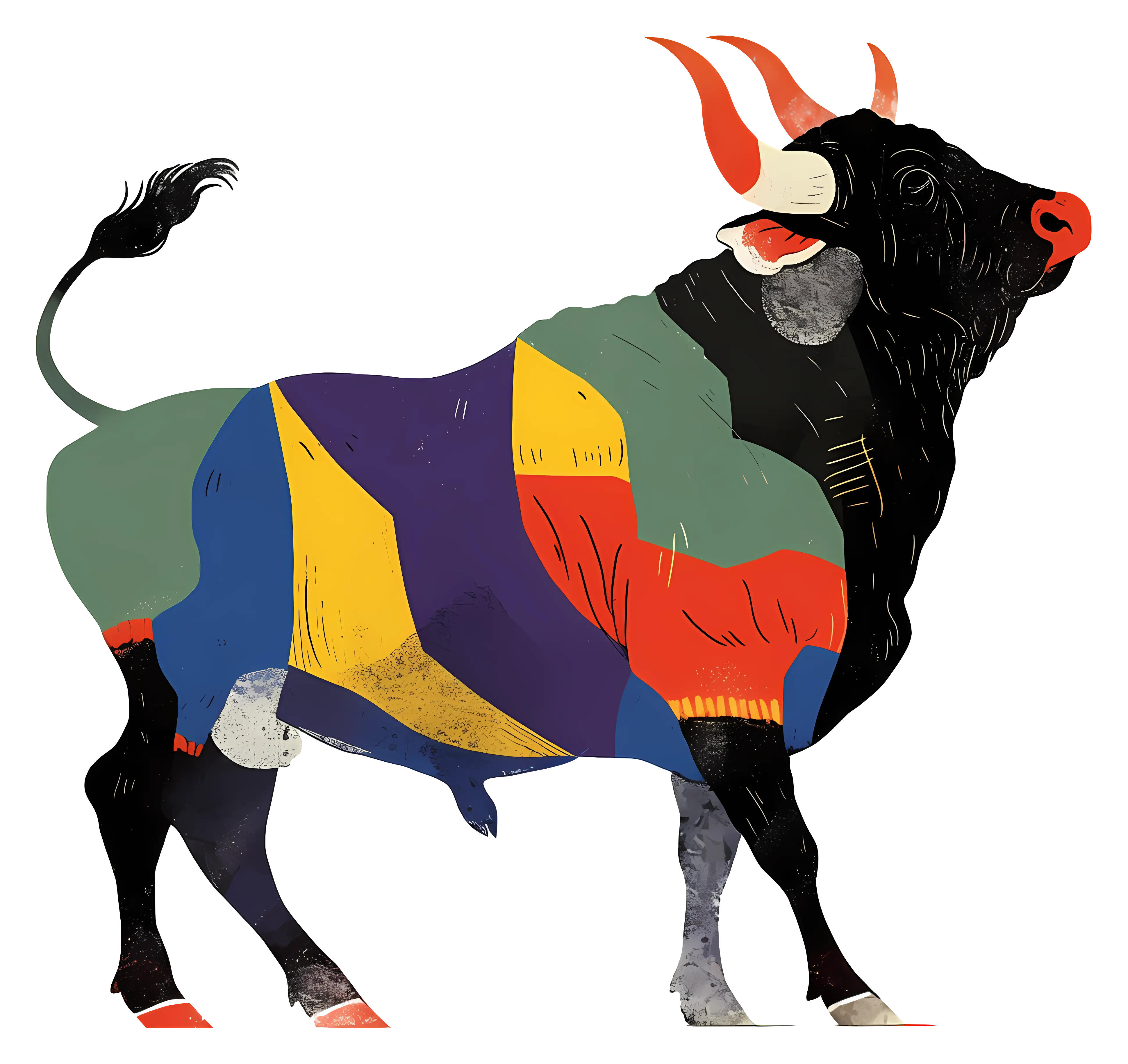Colorful Artistic Bull