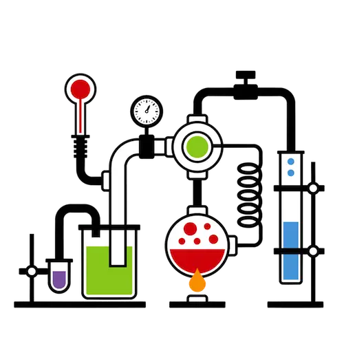 Colorful Chemistry Lab Equipment Illustration