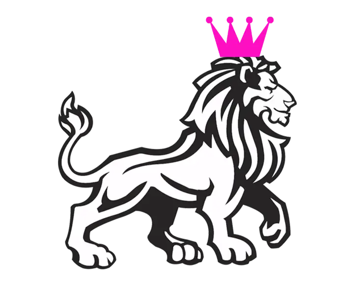 Lion with Pink Crown Logo