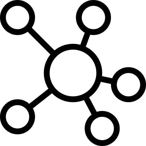 Molecular Structure Diagram in Line Art